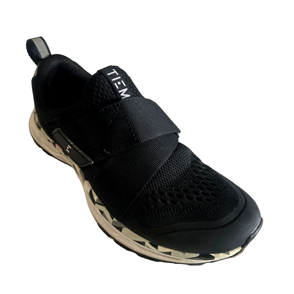 TIEM Slipstream Womens Size 5 Indoor Cycling Shoes Black Slip On Hook Loop